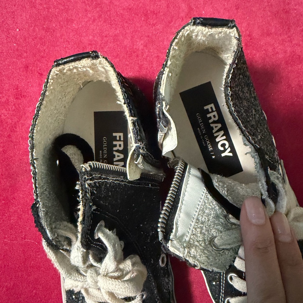 Golden Goose Black Glitter High-Top Sneakers with White Star - Picture 3 of 13